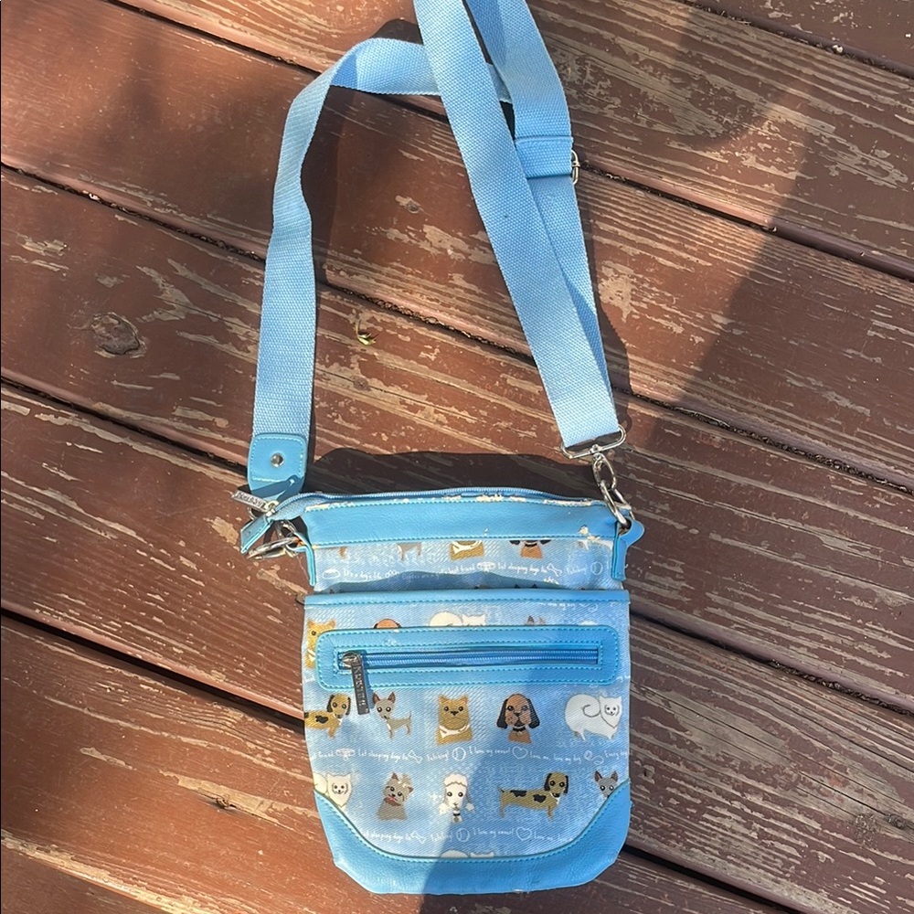 Blue Kids Crossbody Bag with Animal Print